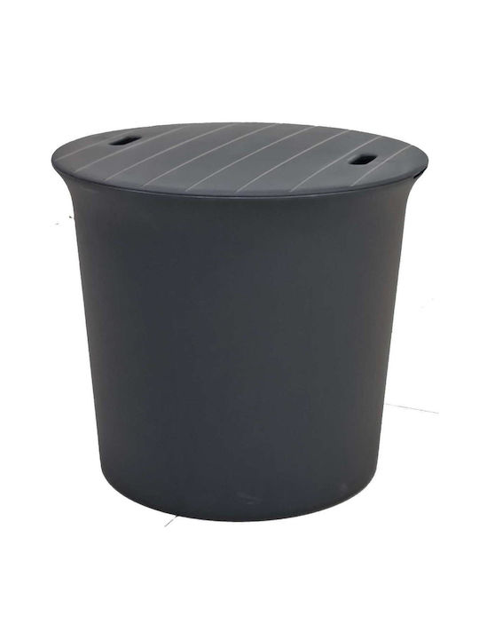 Masa auxiliară pentru spații exterioare mici din polipropilenă Bistro-wood Cărbune de lemn 48x48x43buc