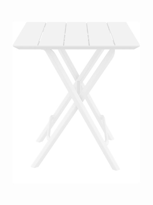 Helen Outdoor Bar Foldable Polypropylene Table White 60x60x74cm