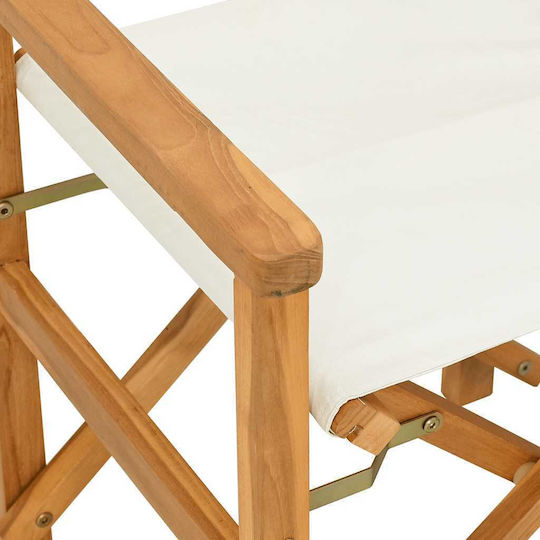 Καρέκλα Σκηνοθέτη Ξύλινη Κρεμ 2τμχ 57x54.5x85εκ.