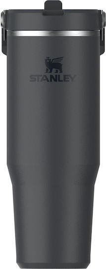 Stanley Iceflow Flip Straw Tumbler Thermos Stainless Steel BPA Free 890ml Black with Straw
