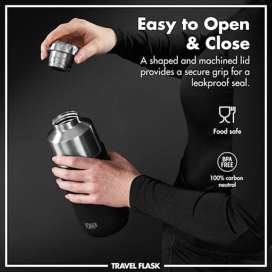 Ion8 Flask & Glass Thermos Bottles 700ml Black