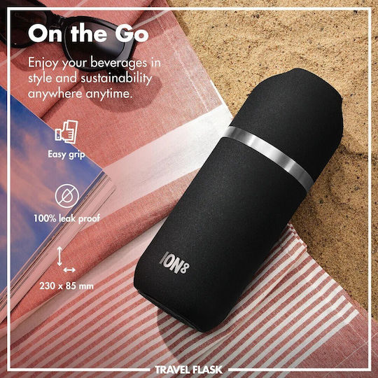 Ion8 Flask & Glass Thermos Bottles 700ml Black