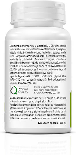 Zenyth Citrullin / Arginin 750mg 60 Kapseln Pumpe