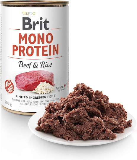 Brit Mono Protein Wet Dog Food in Can with Beef Gluten Free 400gr