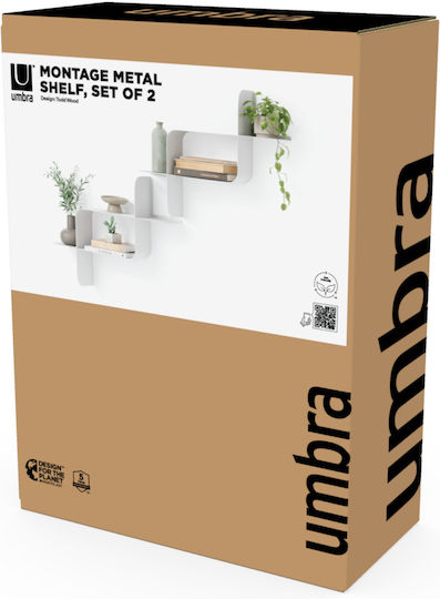 Montage Wandregal Set aus 2 Weiß Umbra