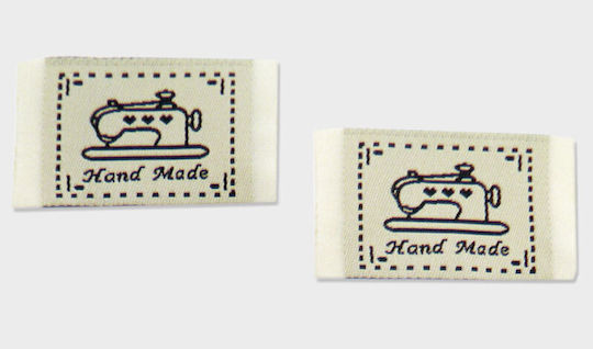 Κεντημένη Ετικέτα Hand Made 4.8x2.9cm 100τμχ