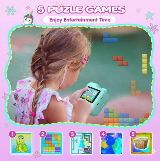 Q6 Unicorn Kinderkamera mit Thermodruck Grün