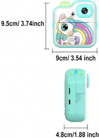 Q6 Unicorn Kinderkamera mit Thermodruck Grün