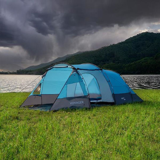 Nils NC3027 Camping Tent Tunnel Blue 3 Seasons for 4 People 450x260x150cm