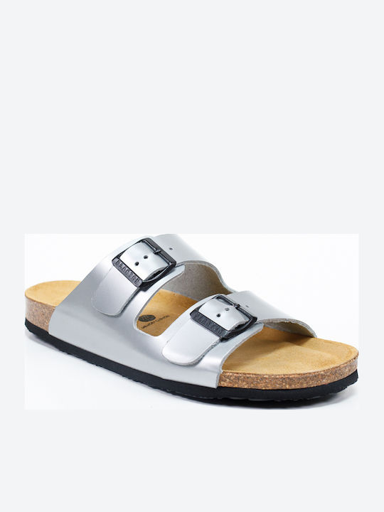 Women's Flat Sandals Anatomic in Silver Color