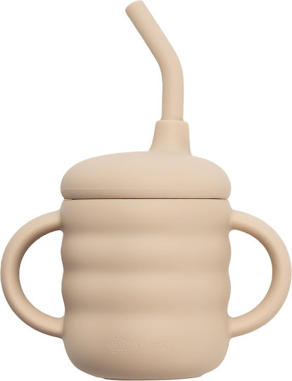 AppeKids Cana de antrenament pentru bebeluși Silicon cu mânere Bej pentru 6m+m+ 160ml