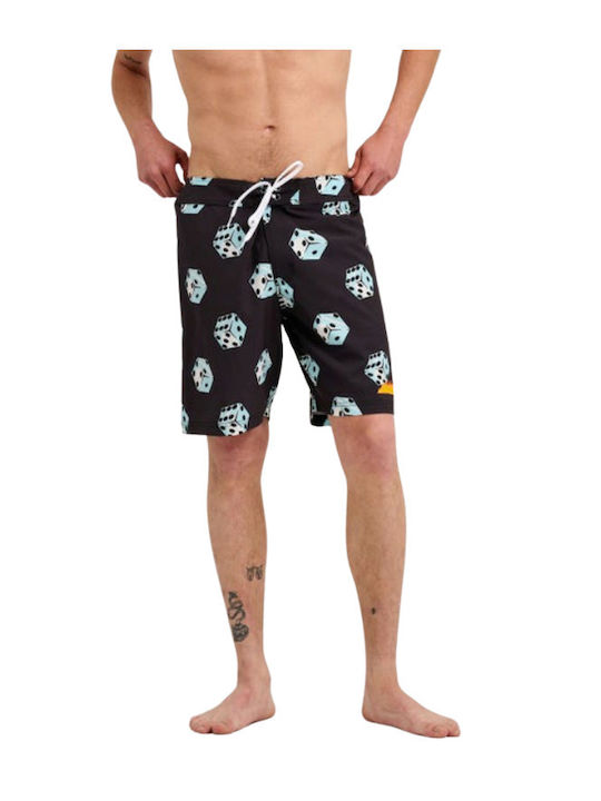 Boardshort Ανδρικό Μαγιό Σορτς Μπλε με Σχέδια