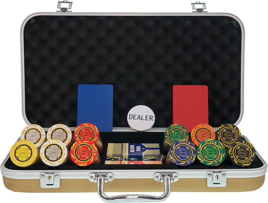 Pokeritems Set 300 Poker Chips 14gr in Suitcase