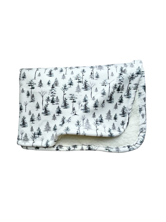 Grandes Suenos Κουβέρτα Αγκαλιάς & Λίκνου Fleece Λευκή 75x100εκ.