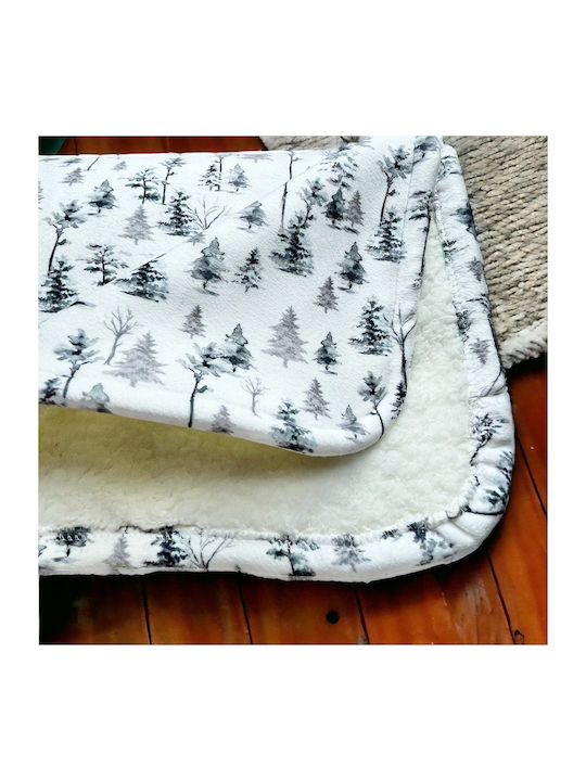 Grandes Suenos Κουβέρτα Αγκαλιάς & Λίκνου Fleece Λευκή 75x100εκ.