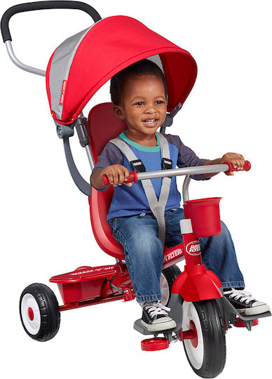 Radio Flyer Tricicletă Pentru Copii Cu Mâner Pentru Părinți 4 În 1 Pentru 1-5 Ani Gri