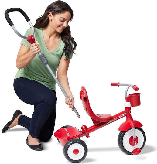 Radio Flyer Tricicletă Pentru Copii Cu Mâner Pentru Părinți 4 În 1 Pentru 1-5 Ani Gri