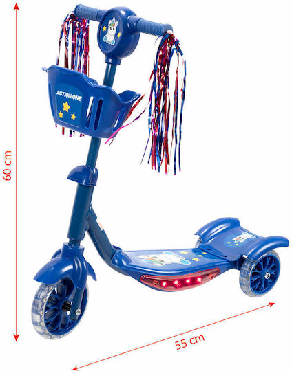 Action One Kinder 3-Rad-Roller Kiddy Einhorn Blau