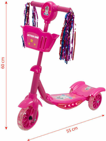 Action One Kids 3-wheel Scooter Kiddy Unicorn Pink