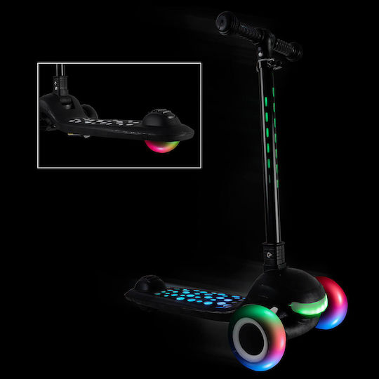 Action One Kinder 3-Rad-Roller Punkte Frontlicht am Lenker Plattform Schwarz