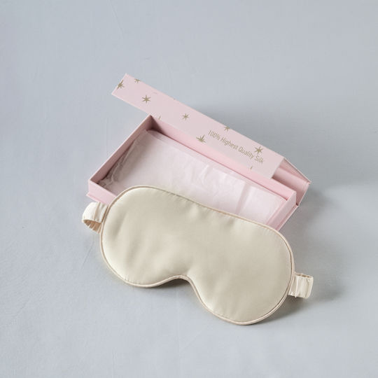 Kentia Stylish Silk Sleep Mask Silky Beige Ecru