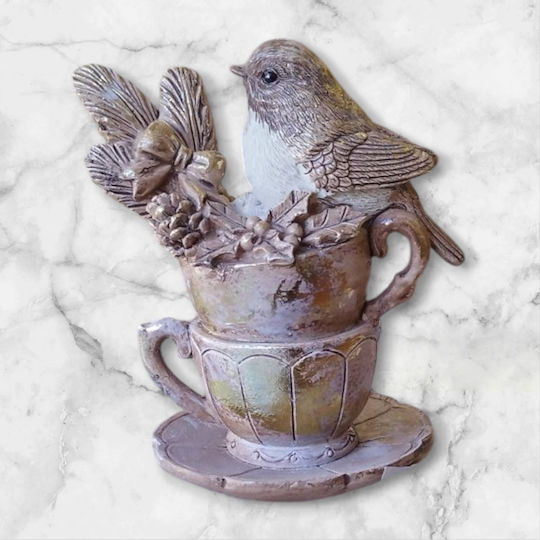 Iliadis Christmas Plastic Figure Little bird Gold Length 9cm