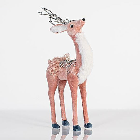 Eurolamp Christmas Fabric Figure Deer Pink Height 29cm