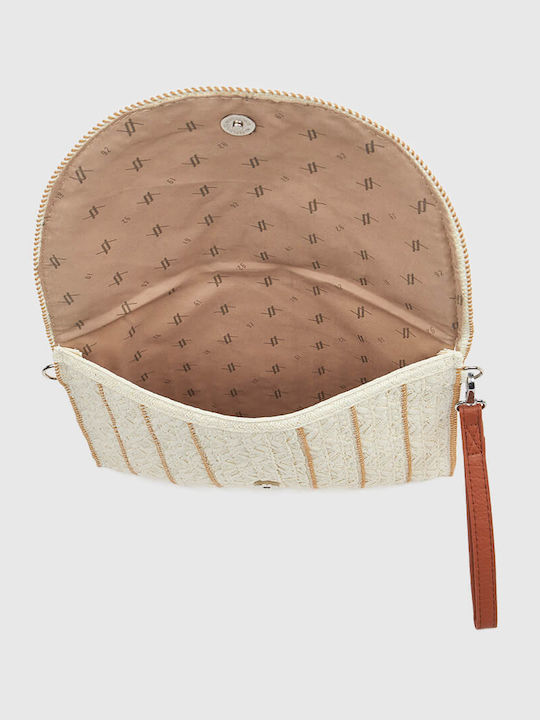 Damen Rattan Gestrickter Umschlag in Creme