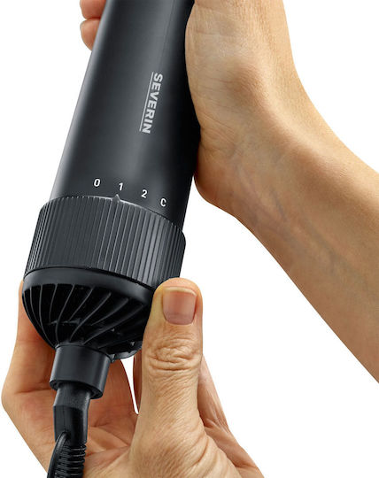 Severin Ceramic Electric Hair Brush with Air and Rotating Head for Hair Straightening and Curls and Beard 1000W
