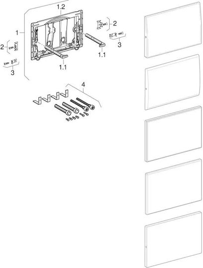 Geberit Sigma Плочка за котлончета Двойно промиване Inox
