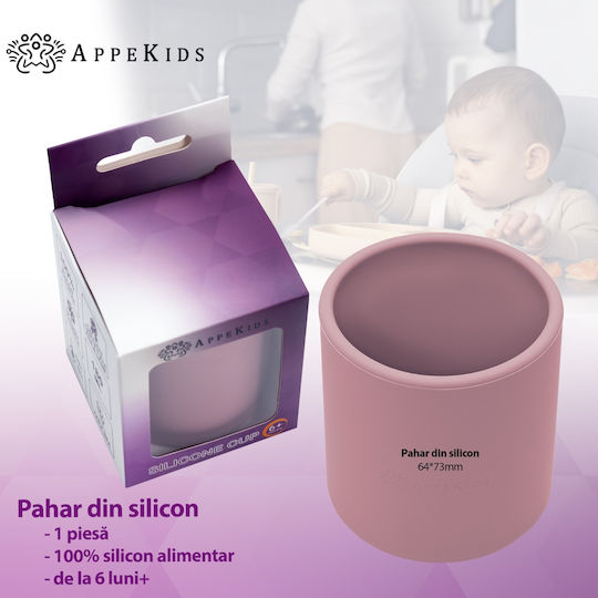 AppeKids Бебешка чаша от силикон Розов 180мл