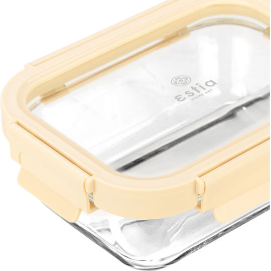 Estia Click&Seal Cutie pentru Mâncare Sticlă Ivory Potrivit pentru Cuptor cu Microunde 640ml 1buc