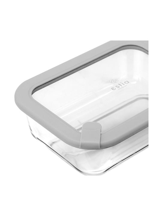 Estia Microwave Glass Lunch Box Colorseal Gray 1050ml
