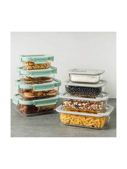 Estia Microwave Glass Lunch Box Colorseal Gray 1050ml