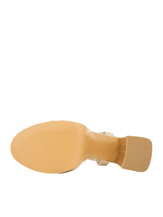 Sukie Leather Sandals Gold