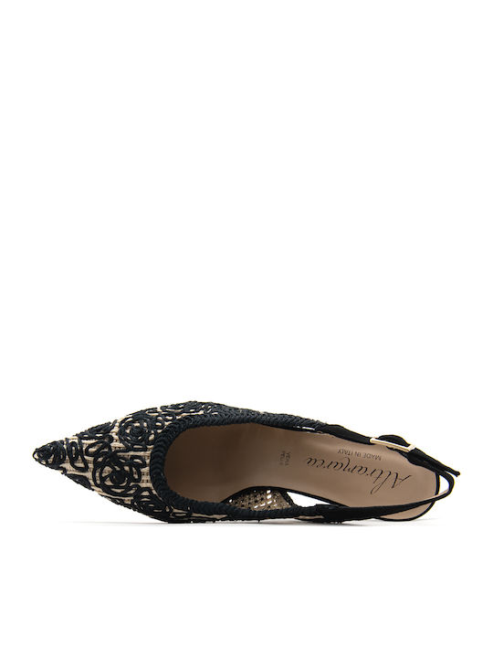 Spitze Zehe Pumps mit Hochem Absatz Schwarz