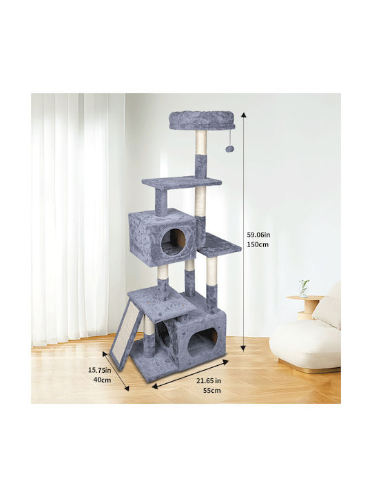 eBest Γατόδεντρο Γκρι 55x40x150εκ. eBest Γατόδεντρο Γκρι 55x40x150εκ.