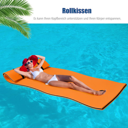 Costway Kids Inflatable Pool Mattress Orange 220cm