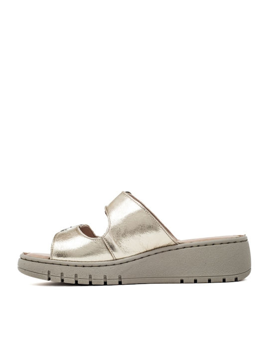 Anatomic Women's Leather Platform Shoes Gold