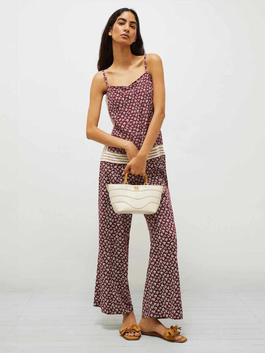 Damen Stoff Hose Bordeaux
