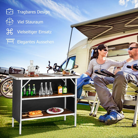 Costway Tabelle Aluminium für Camping Klappbar 38x88x88cm