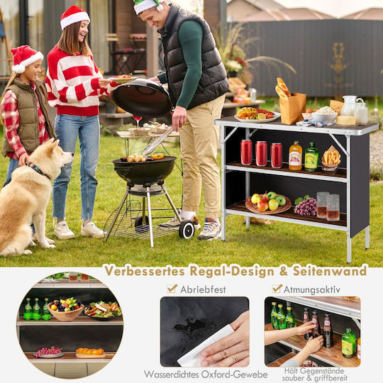 Costway Tabelle Aluminium für Camping Klappbar 38x88x88cm