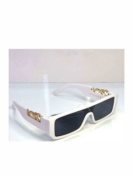 Woman's Fashion Unisex Sunglasses with White Plastic Frame G-100