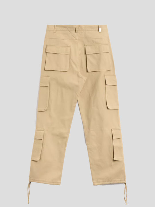 Pantaloni cu Croială Largă Beige