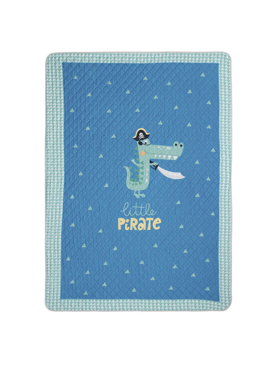 Nima Kids Quilt Single Little Pirate Light Blue, Green 160x220cm