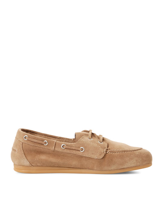 Leder Damen Loafers in Tabac Braun Farbe