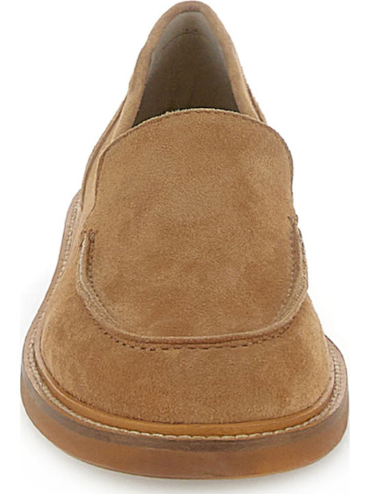 Leather Women's Loafers in Brown Color