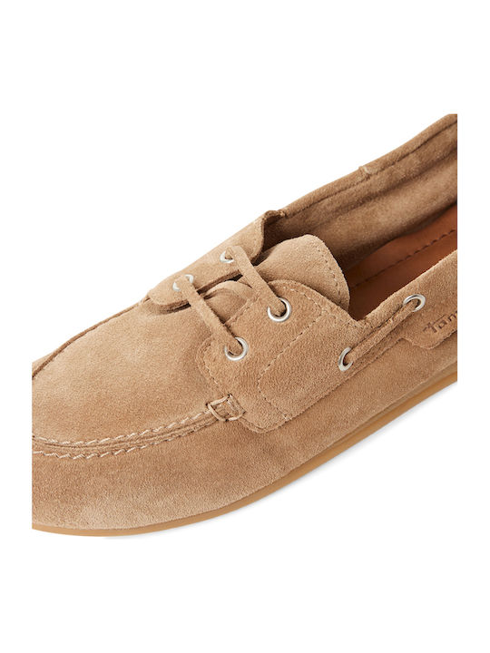 Leder Damen Loafers in Tabac Braun Farbe