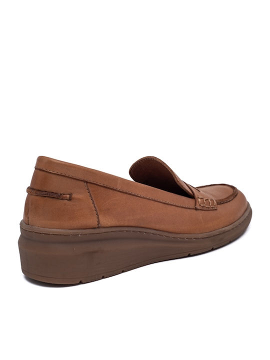 Leder Damen Mokassins in Braun Farbe