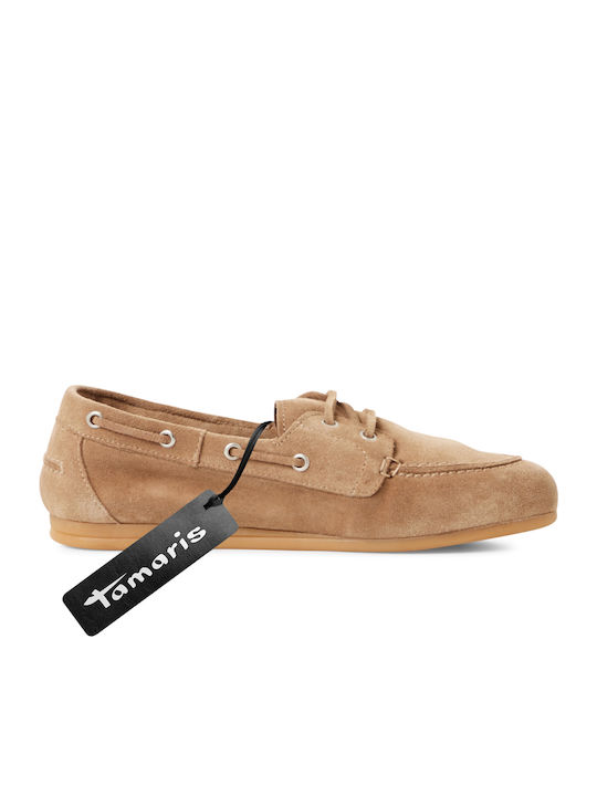 Leder Damen Loafers in Tabac Braun Farbe
